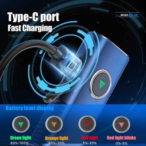 Mini X3-SE Rechargeable Flat EDC Flashlight with White Light, UV Light and Re... - Bild 6 von 7