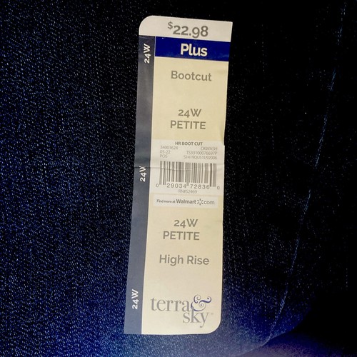 Terra & Sky Jeans Womens 24W Petite Bootcut High Rise Stretch Denim NWT dk wash - Picture 2 of 11