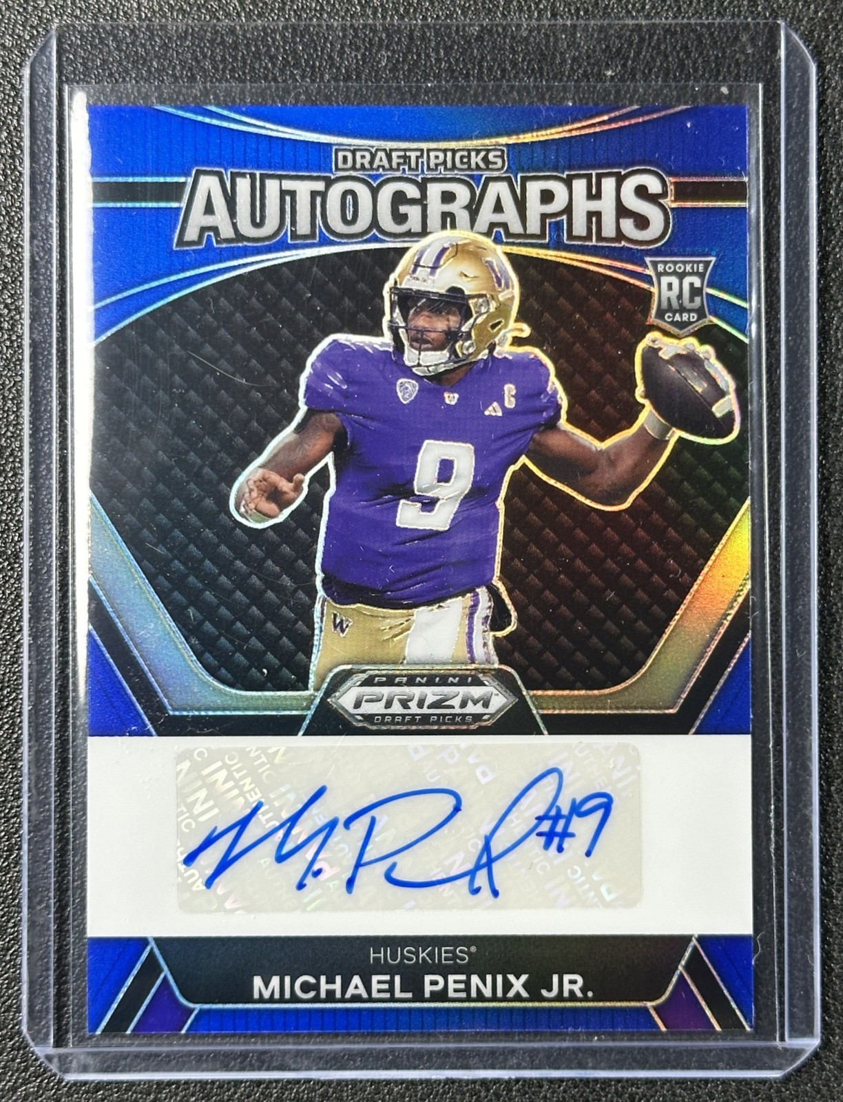 MICHAEL PENIX JR. 2024 PANINI PRIZM DRAFT PICKS ROOKIE AUTO RC BLUE 093/149