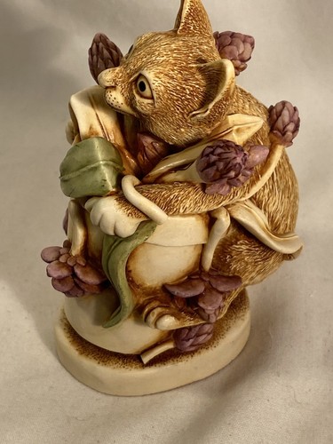 Harmony Kingdom 1997 Algenon Schmuckkästchen Schatzkatze im Blumentopf Figur - Bild 5 von 14