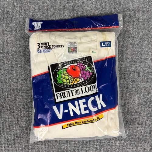 Vintage Fruit of the Loom Herren 3er Pack V-Neck T-Shirts Large 1996 - Bild 1 von 4