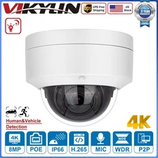 VIKYLIN 8MP 4K 18PCS IR LED Dome Security IP Camera Human Vehicle Detection MIC