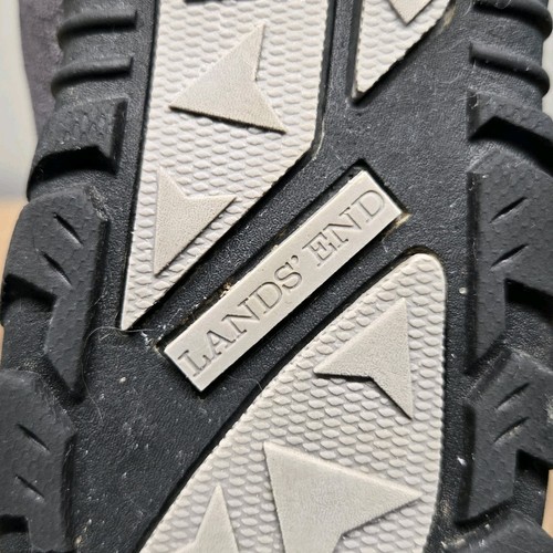 Lands End Shoes Youth 7 Gray Camo Leather/Black Mesh Slip-On Hiking Mocs Comfort - Picture 12 of 12