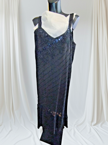 Women's Long Black Embroidered Dress 100% Pure Linen Large Sizes Special Offer - Picture 22 of 42