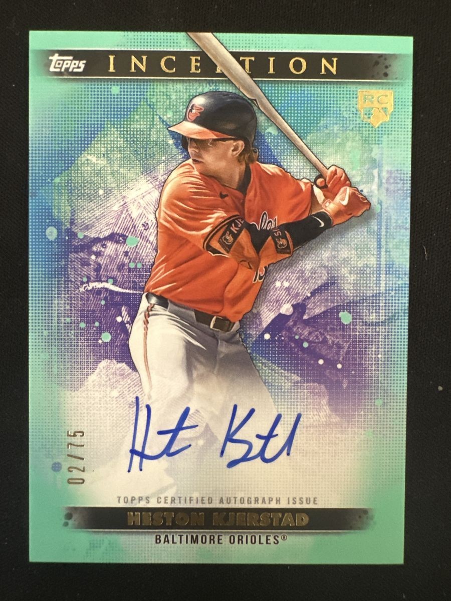 2024 Topps Inception Baseball Heston Kjerstad Rookie Light Green Autograph /75