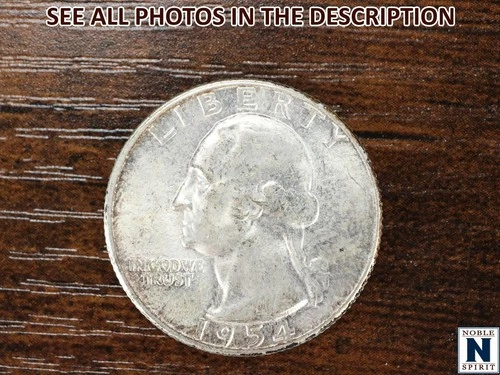 NobleSpirit (JL) GEM BU 1954 Washington Silver Quarter Beautiful Color