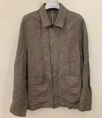 Vintage Linen blend Classic houndstooth summer jacket sweater 46R 46L XL