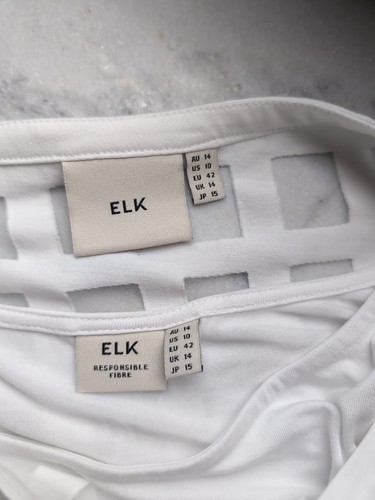 Elk Womens White Sheer Grid Boxy Overlay Top Size AU14 EU42 Lightweight Chic - Picture 6 of 7