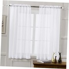  Sheer Curtains 63 Inch Length, Rod Pocket Voile 52"W x 63"L (Pack of 2) White