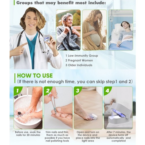 Nail Fungu Cleaning Light with LED Display Device Nail Fungu Treatments for8262 - Foto 6 di 6