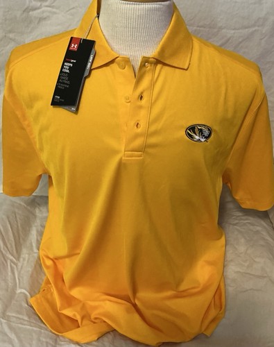 University of Missouri Tigers Herren Under Armour UPF 50+ Golf Polo - Large - Neu mit Etikett
