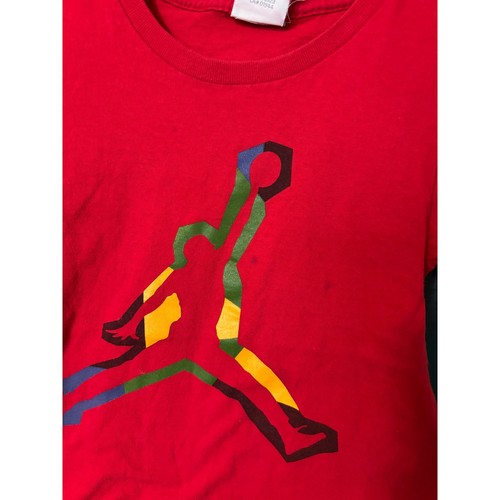 Nike Air Jordan T-Shirt Colorful Logo Graphic Tee Red Kids Size NA - Picture 7 of 10
