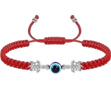 Red string blue evil eye bracelet luck,protection adjustable adults, kids -B132