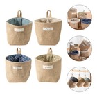 4 Pcs Fabric Storage Bag Hanging Shopping Organiser Wall Pockets Organizer