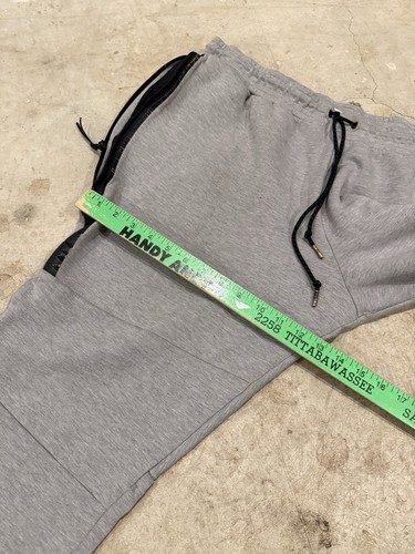 Nike Pants Mens 2XL Gray Swoosh Logo Tech Fleece Jogger Sweat Activewear DISTRES - Picture 9 of 11