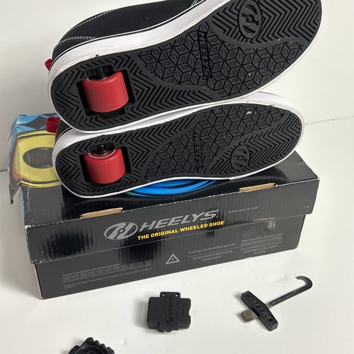 Heelys Pro 20 Skate Shoe HE100757H Youth Sz 5 Black Red Sneakers Wheels Tool Box - Picture 5 of 5