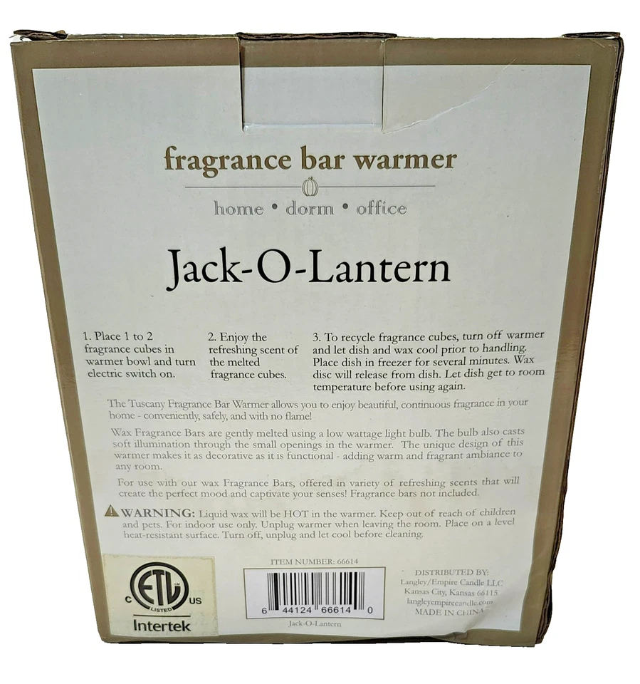 Calentador/fusión de cera eléctrico Jack-o-lantern - Nuevo en caja Foto 3 de 4