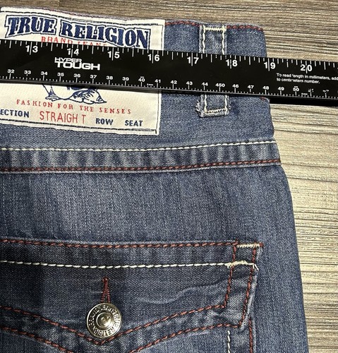 True Religion Men’s Rocco Y2K Jeans Sz 38x34 Straight T Retro Hip Hop Rockabilly - Picture 10 of 13