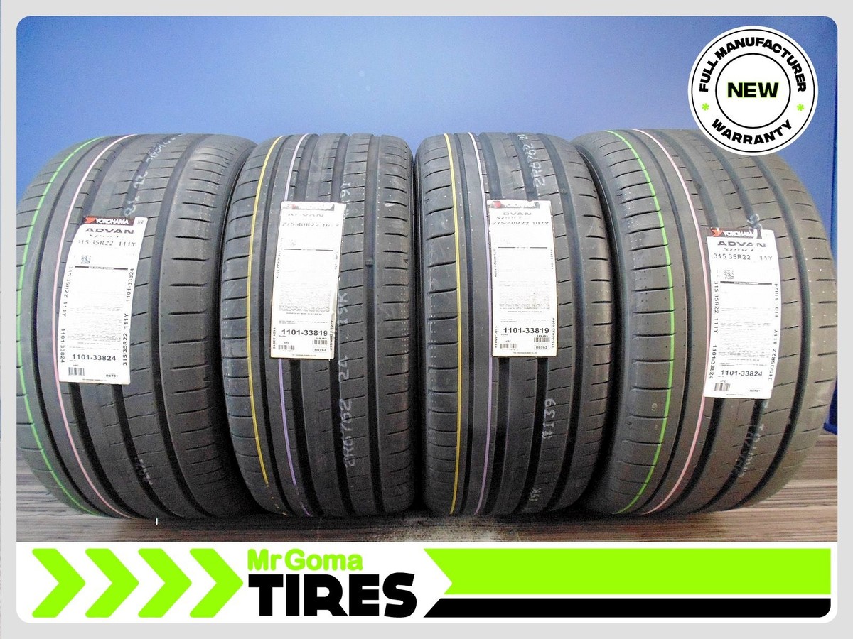 4 BRAND NEW YOKOHAMA ADVAN SPORT V107 XL 315/35R22 & 275/40R22
