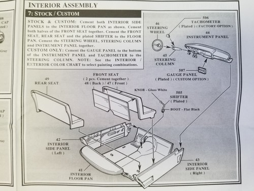 1962 Chevrolet Bel Air FRONT BENCH SEAT & REAR SEAT from 1:25 AMT Model Kit 62 - Picture 7 of 9