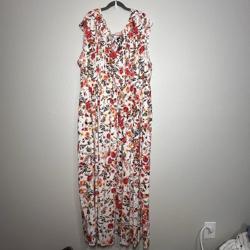 TORRID Maxi Dress Womens 5X Challis Tie-Front White Floral Pockets Fall NWT - Picture 15 of 15