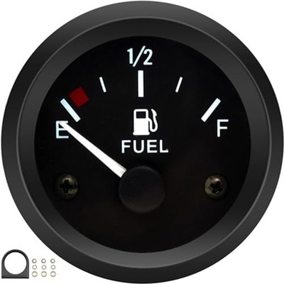 2'' Universal Fuel Gauge Kit, E-1/2-F Pointer Fuel Level Gauge White Pointer