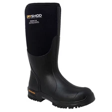 Dryshod Mudcat Hi Waterproof Boots, Black/Orange, Durable Outsole (MDC-MH-BK-M)