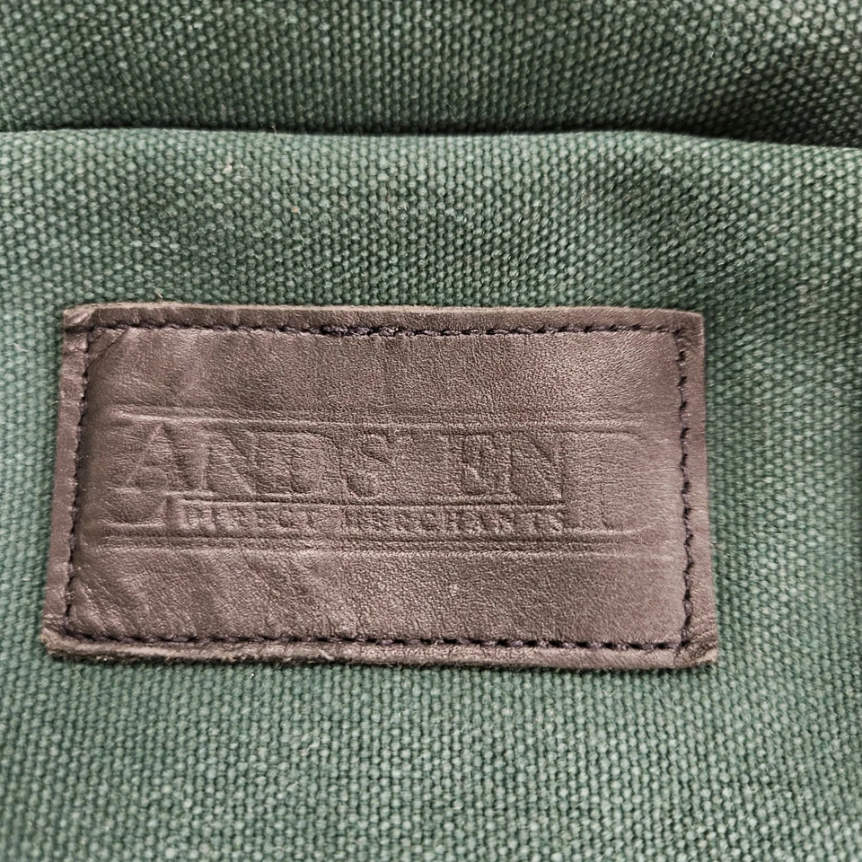 Bolso Mensajero Lands End De Colección Lona Estuche para Laptop Desteñido por el Sol Verde Oscuro EE. UU. Foto 2 de 4