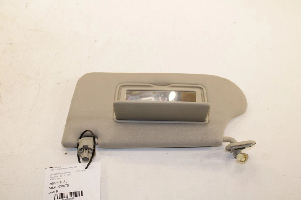 14-17 Infiniti QX50 3.7L Front Driver Left Side Sun Visor w/ Illuminated Mirror - Imagem 4 de 4