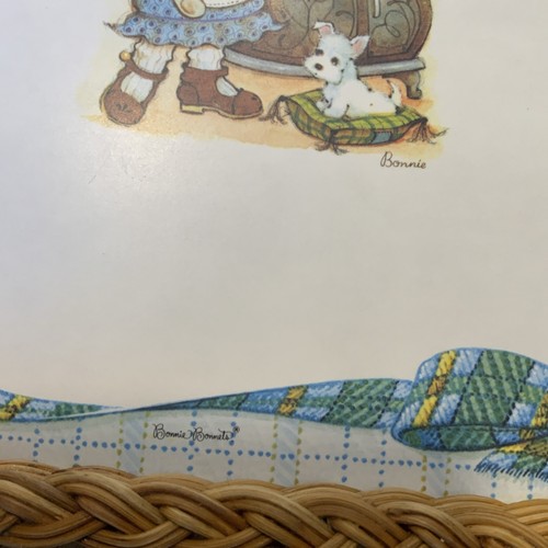 Vintage Bonnie Bonnets Melamin Tablett Rohrrand Retro großer Kopf Mädchen Raphael Tuck - Bild 5 von 9
