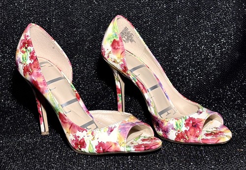 ZAPATOS ELLE MUJER 8 - ELKATIAFLORAL - BLANCO / FLORES - PUNTA ABIERTA - TACONES - Imagen 3 de 7