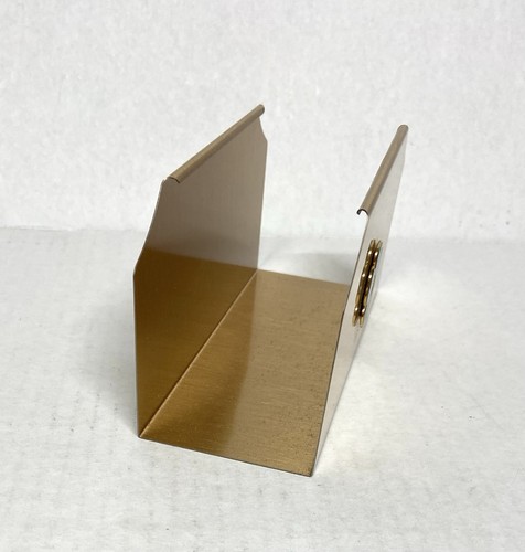 Vtg Steel brushed Brass Envelope Mail Letter Desktop Holder - Card holder - Picture 2 of 7