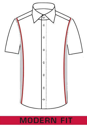 Marvelis camicia uomo manica corta non ferro vestibilità moderna, a righe, New Kent - Foto 3 di 3