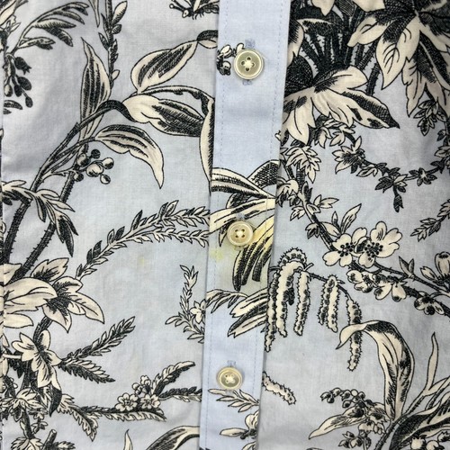 Talbots Long Sleeve Button Shirt Women's 4P Blue Floral Non-Iron Cotton Blend - Picture 4 of 9