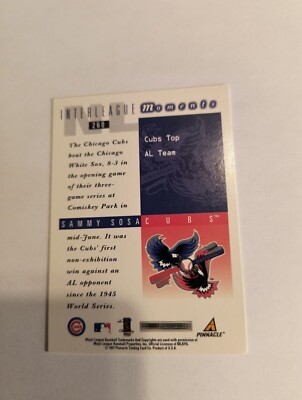 SAMMY SOSA 1997 SCORE INTERLEAGUE MOMENTS #260 FREE SHIPPING | eBay