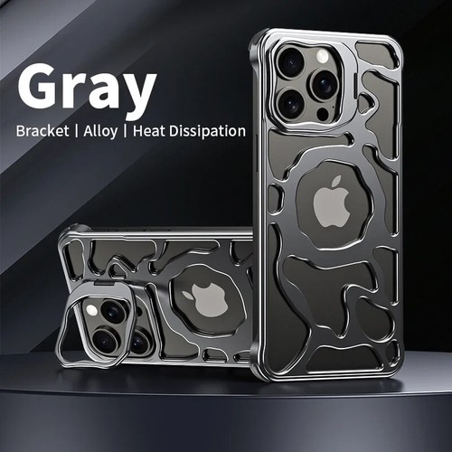Funda de teléfono magnética de metal para iPhone 15 14 13 Pro Max con soporte de anillo cubierta sin marco - Imagen 26 de 26