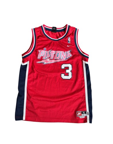 Detroit Pistons Jersey Youth Extra Large Red #3 Ben Wallace Basketball Nike - Picture 1 of 11