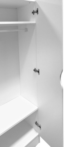 Weiß zweitüriger Kleiderschrank - funktionaler Möbel für Kinder - Aufdruck - Bild 13 von 92