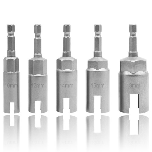 5Pcs 10-18mm Nut Driver Bit Set 1/4" Hex Shank Slot Wing Nuts Drill Socket Tools - Picture 18 of 18
