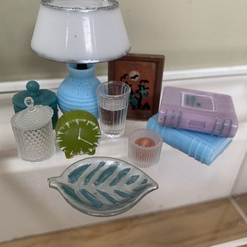 1/6 Scale Fashion Barbie Doll House Accessories Mini Bedroom Nightstand Bundle - Picture 2 of 9