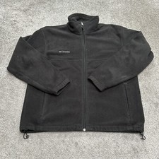 Columbia Steens Mountain Fleece Jacket Mens Large Black Full Zip Outdoor Hiking