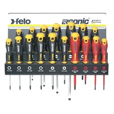 Felo Ergonic 17 piece Screwdriver Set w/ Steel Rack - Made In Germany