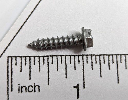 #8 x 3/4" Hex Head Sheet Metal Screws Self Tapping Zinc Plated #08 ( Pack of 50 - Picture 2 of 6
