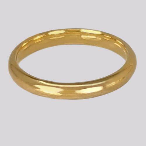 VINTAGE WEDDING RING 18ct GOLD  Court Shaped Band Size P 1/2 Weight 4 grams  UK - Picture 1 of 5