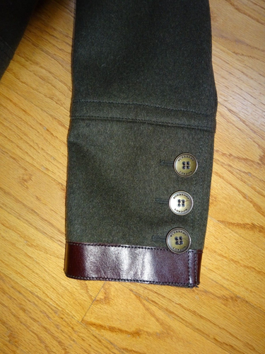 Burberry Wolle/Kaschmir Militär Trench Damen Mantel Lederbesatz Größe 8 - Bild 12 von 12