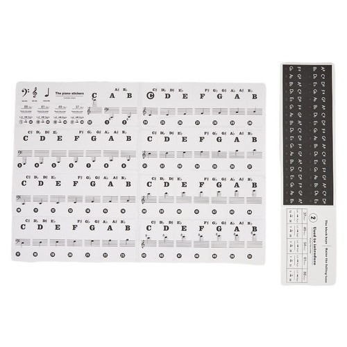 Adesivi Tastiera Musicale/Pianoforte 88/ 61/ 54/ 49 Tasti Impara a Suonare Pi�� - Picture 5 of 12
