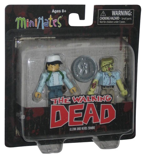 The Walking Dead Series 2 MiniMates Figure Set - Glenn & Nerd Zombie - (Toys R U