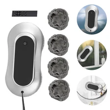 80W Bilateral Ultrasonic Nozzles Remote Silver-gray Smart Window Cleaning Robot