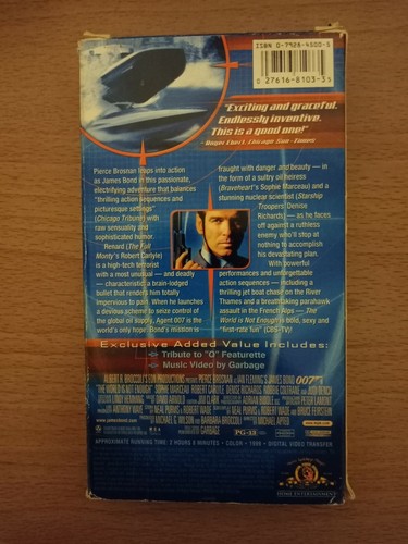The World is Not Enough VHS BNIB Pierce Brosnan 007- Pre-owned - Picture 3 of 3
