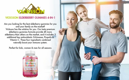 Sambucus Elderberry Gummies Immune Booster Propolis Echinacea Vitamin C,100 ct - Picture 12 of 12